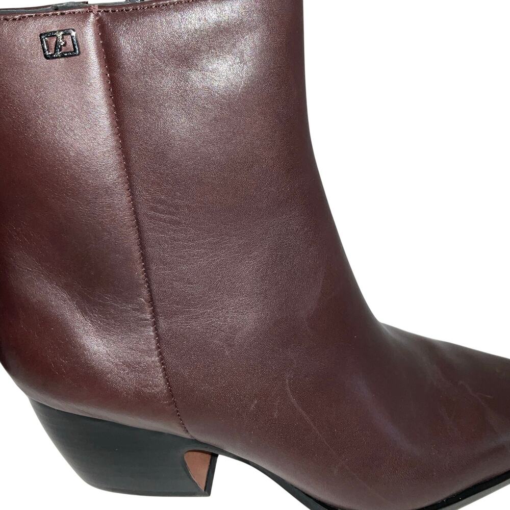 Franco Sarto Women's Vivian Leather Western Block Heel Booties Brown Size 7 - Picture 6 of 6